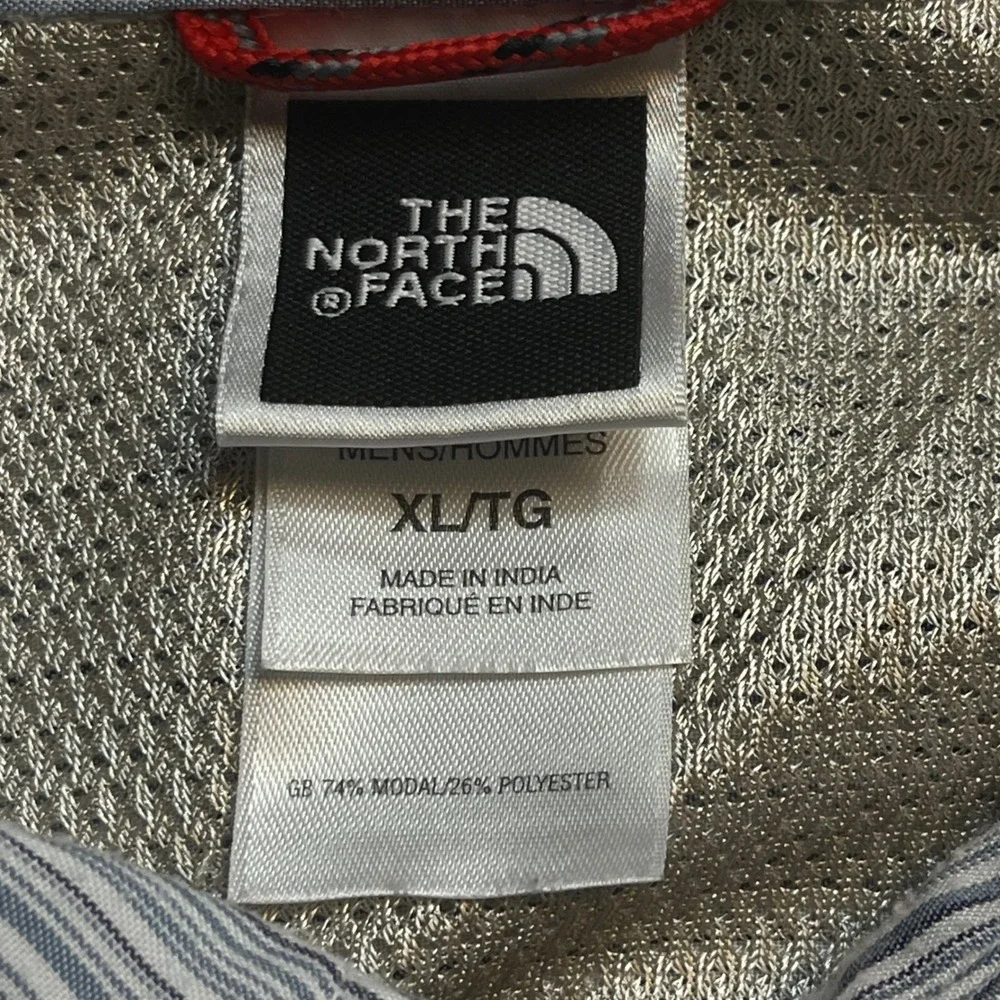 The North Face Mens Button Up Shirt Blue‎ Striped Hiking Outdoor AXT6 XL